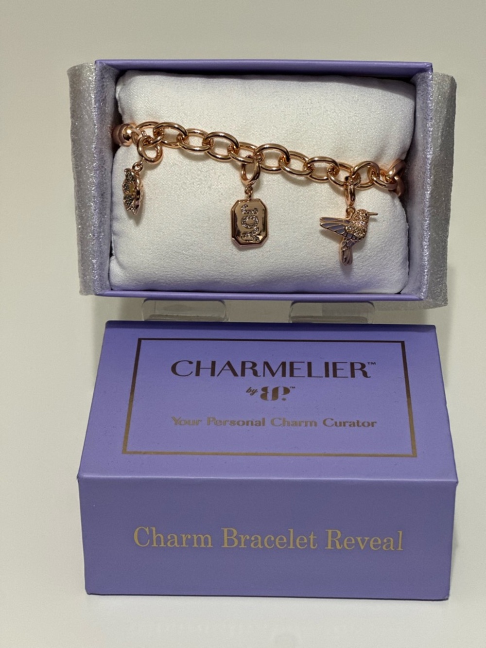 BP Rose Gold Hummingbird Charm Bracelet